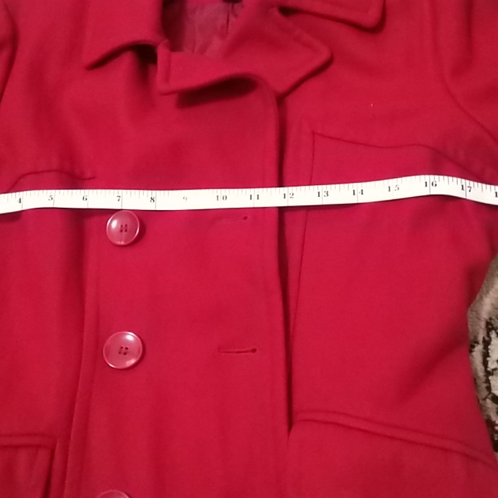 Beautiful Red Peacoat - Picture 9 of 11